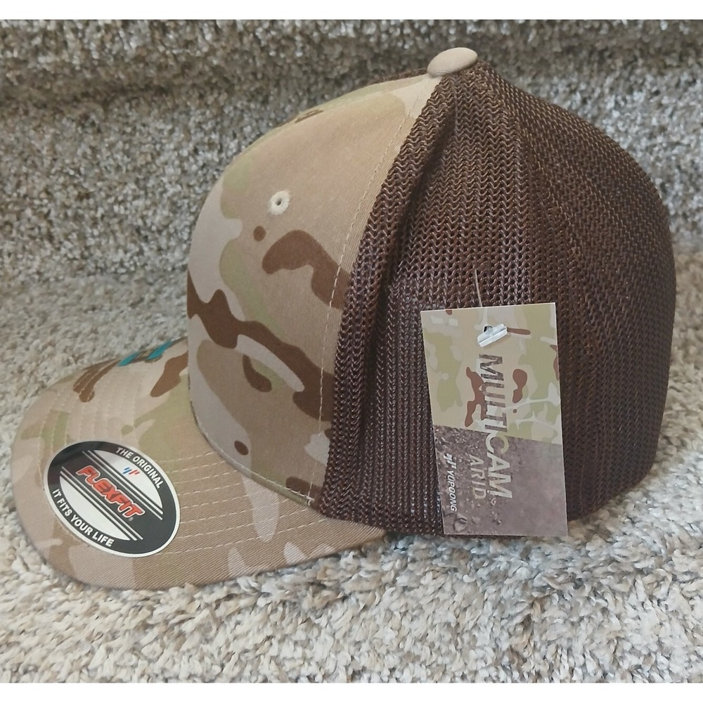 Flexfit Trucker Mesh Baseball Cap Blank Hat Flex Fit 6511 Multicam Arid BrownNEW